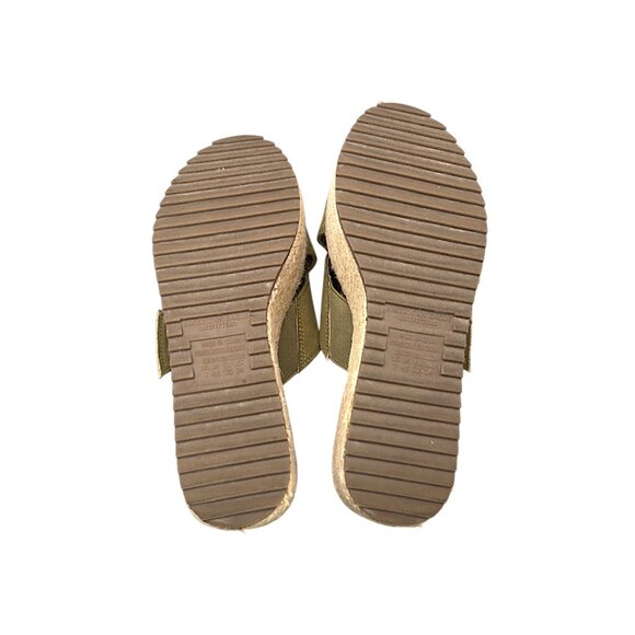 American Eagle Espadrille Platform Sandals Olive Green Buckle Women’s Size 7 - Picture 9 of 10